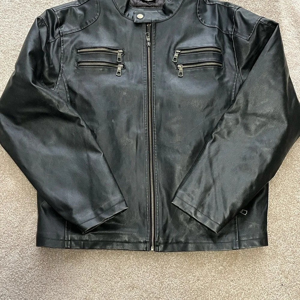 Vintage brown “pleather” jacket Lg - Picture 6 of 14